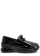Simone Rocha Tracker Loafer Fringed Leather Sneakers Black