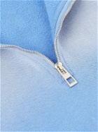 LOEWE - Anagram Logo-Embroidered Tie-Dyed Cotton-Jersey Half-Zip Sweatshirt - Blue