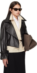 Nour Hammour Brown Hatti Leather Jacket