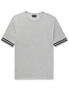 GIORGIO ARMANI - Striped Jersey T-Shirt - Gray - IT 46