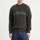No Problemo Men's Waffle Knit Jumper in Charcoal