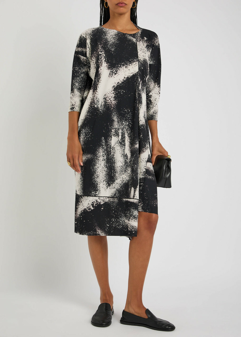 High Prelude Printed Stretch-polyamide Midi Dress Black