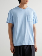 LOEWE - Logo-Embroidered Cotton-Jersey T-Shirt - Blue