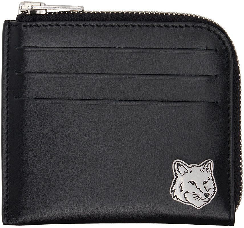 Maison Kitsuné Black Fox Head Zipped Wallet Maison Kitsune