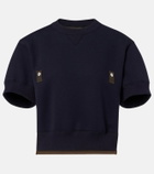 Sacai Cotton-blend and twill sweatshirt