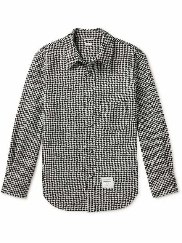 Photo: Thom Browne - Houndstooth Wool and Cashmere-Blend Flannel Overshirt - Black