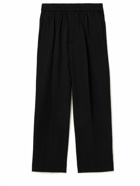 LE 17 SEPTEMBRE - Tapered Cotton-Seersucker Trousers - Black