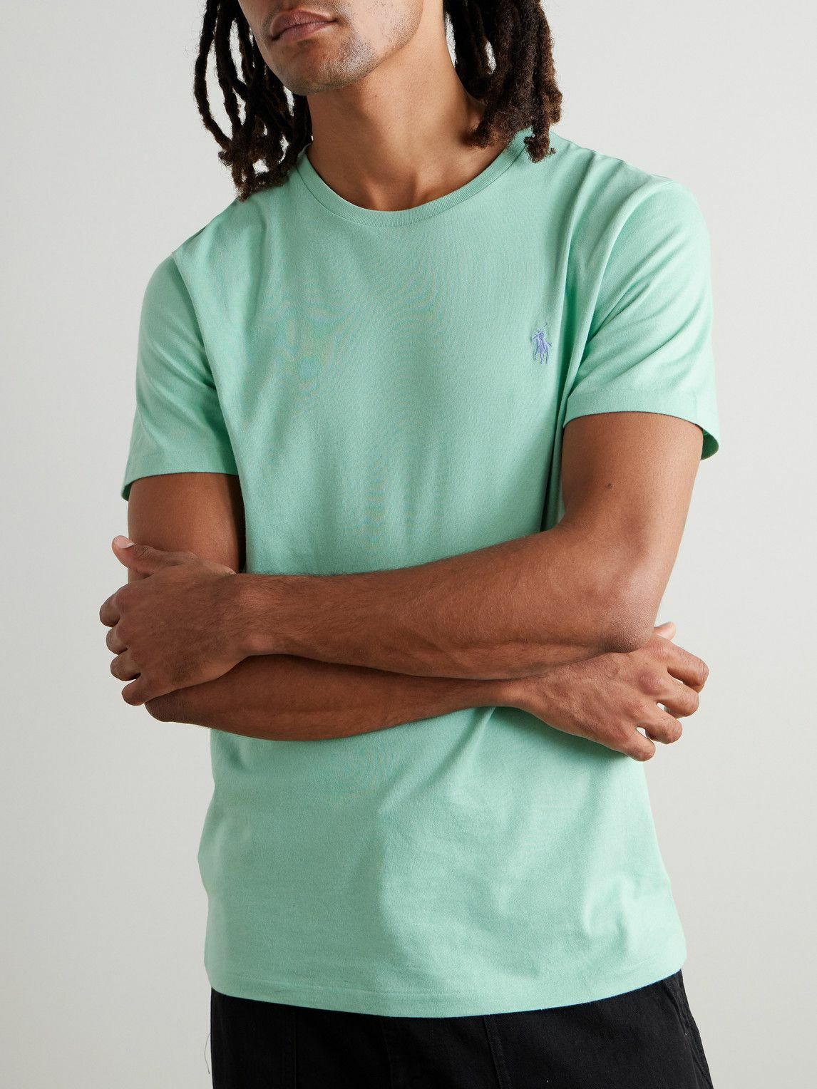【送料&関税込】Polo Ralph Lauren Green Cotton T-shirt Polo Ralph Lauren Crew Neck T-Shirt Primary Green at