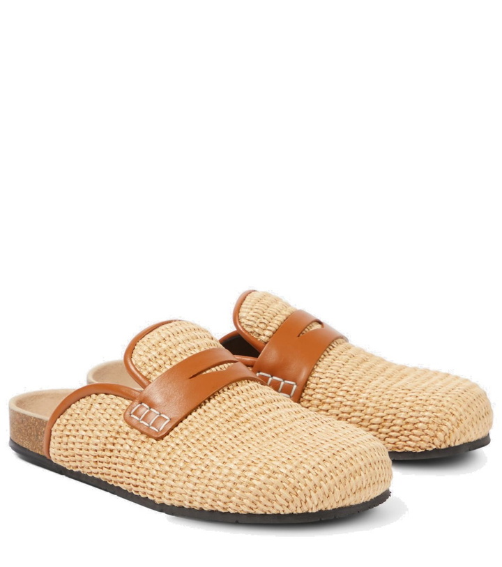 Photo: JW Anderson Tess leather-trimmed raffia mules