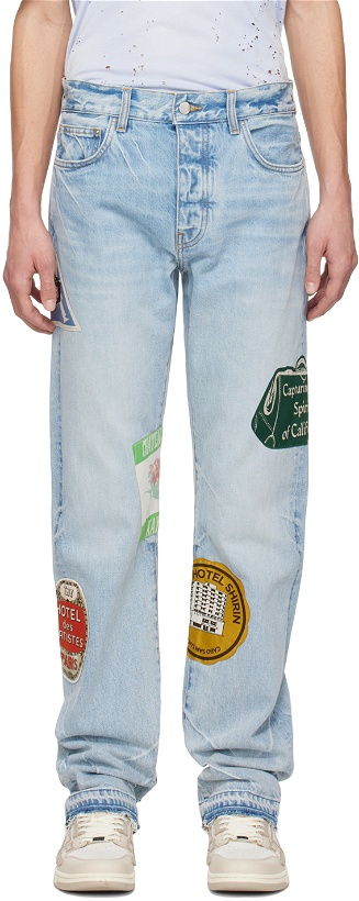 Photo: AMIRI Indigo Travel Patch Jeans