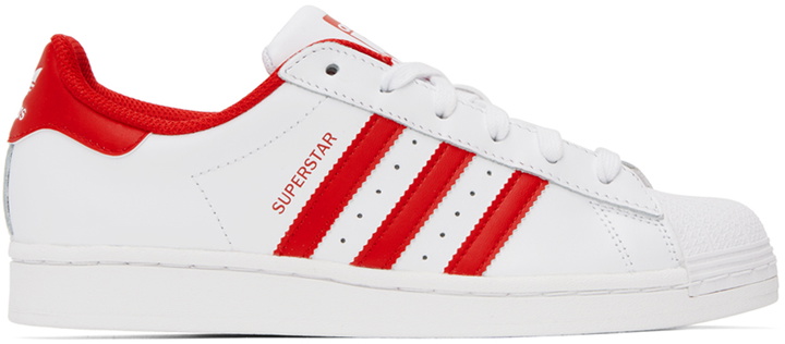 Photo: adidas Originals White & Red Superstar Sneakers