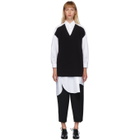 Enfold White and Black V-Neck Layered Shirt