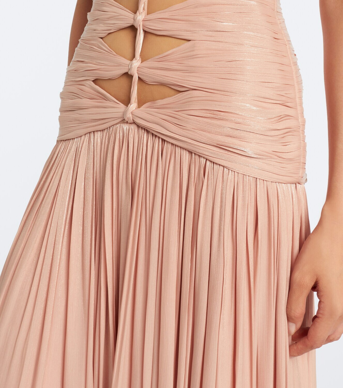 Costarellos Ruched Lurex® georgette gown