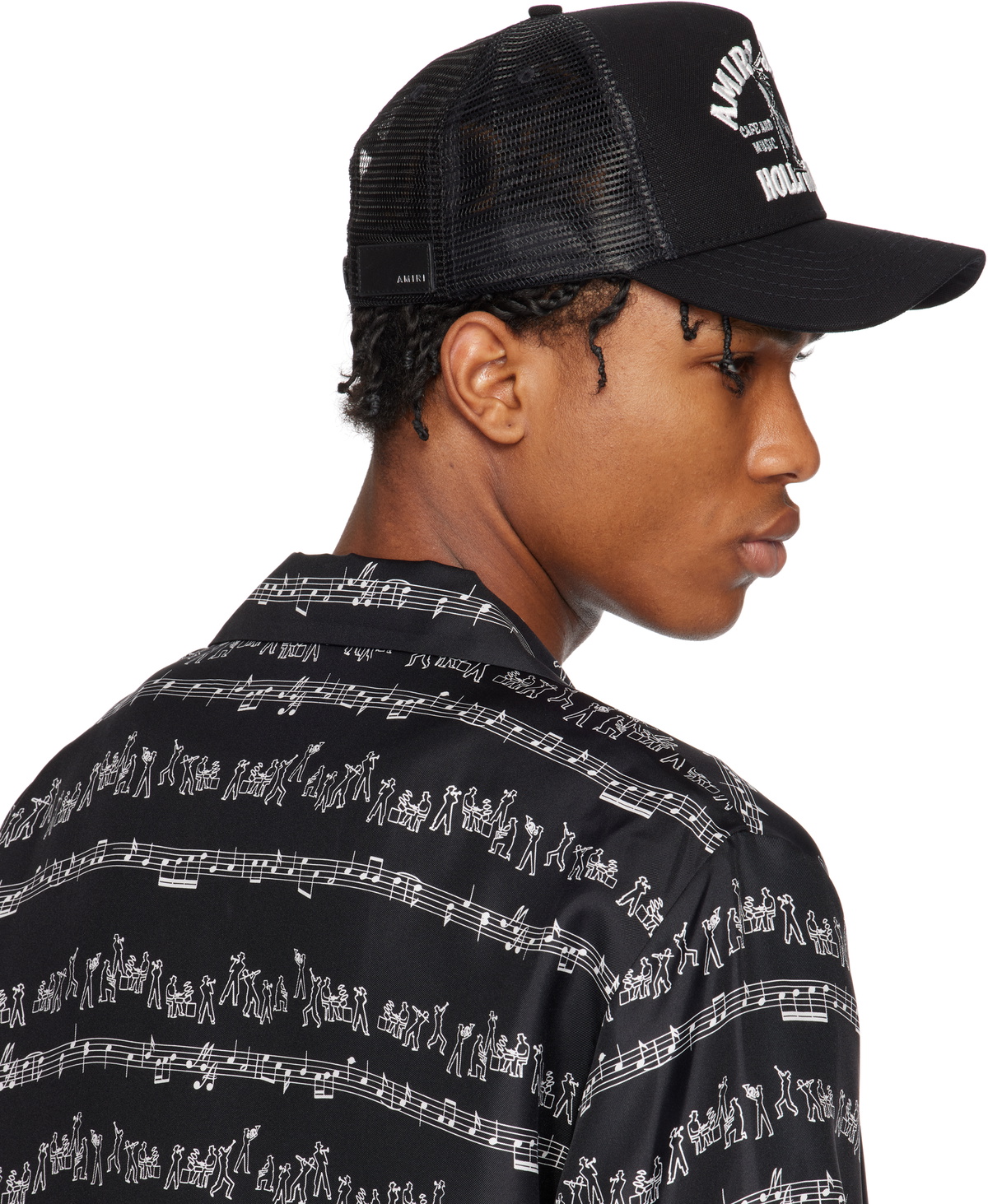 AMIRI Black 'Amiri Jazz' Wolf Trucker Cap Amiri
