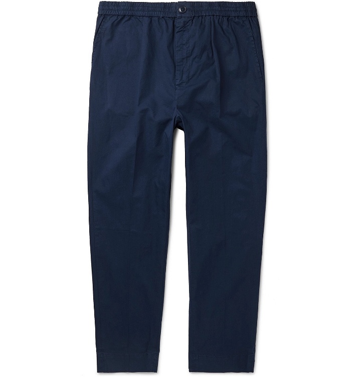 Photo: Bellerose - Tapered Pleated Cotton-Twill Trousers - Blue
