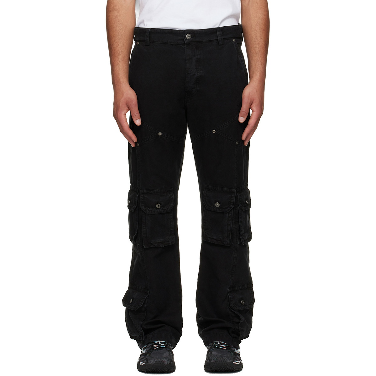 Off-White Black Owr Gd Cot Multipkt Relax Cargo Pants