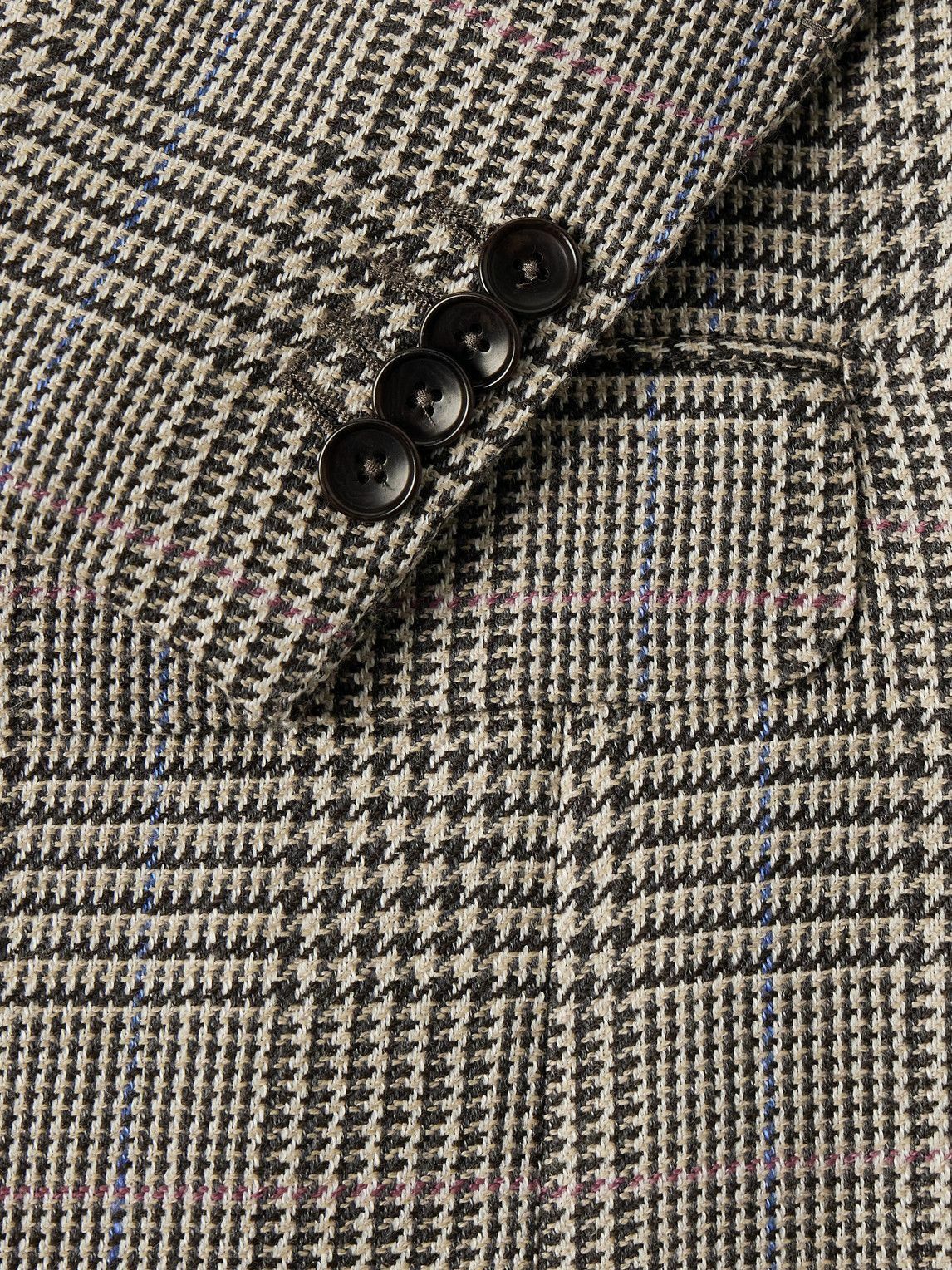 Sid Mashburn - Virgil No.2 Slim-Fit Prince of Wales Checked Wool and Linen-Blend Hopsack Blazer - Neutrals