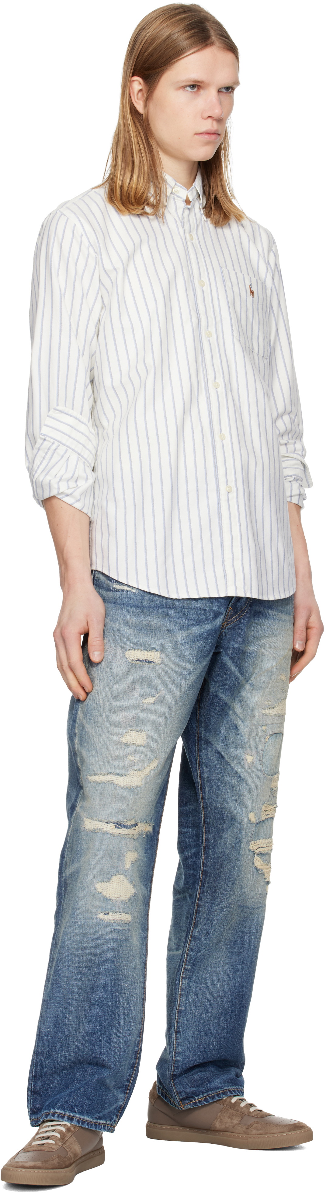 Polo Ralph Lauren White Classic Oxford Long Sleeve Sport Shirt Polo ...