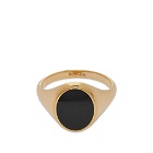 Miansai Men's Heritage Ring with Enamel Top in Gold/Black