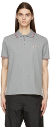 Moncler Grey Tricolor Stripe Polo