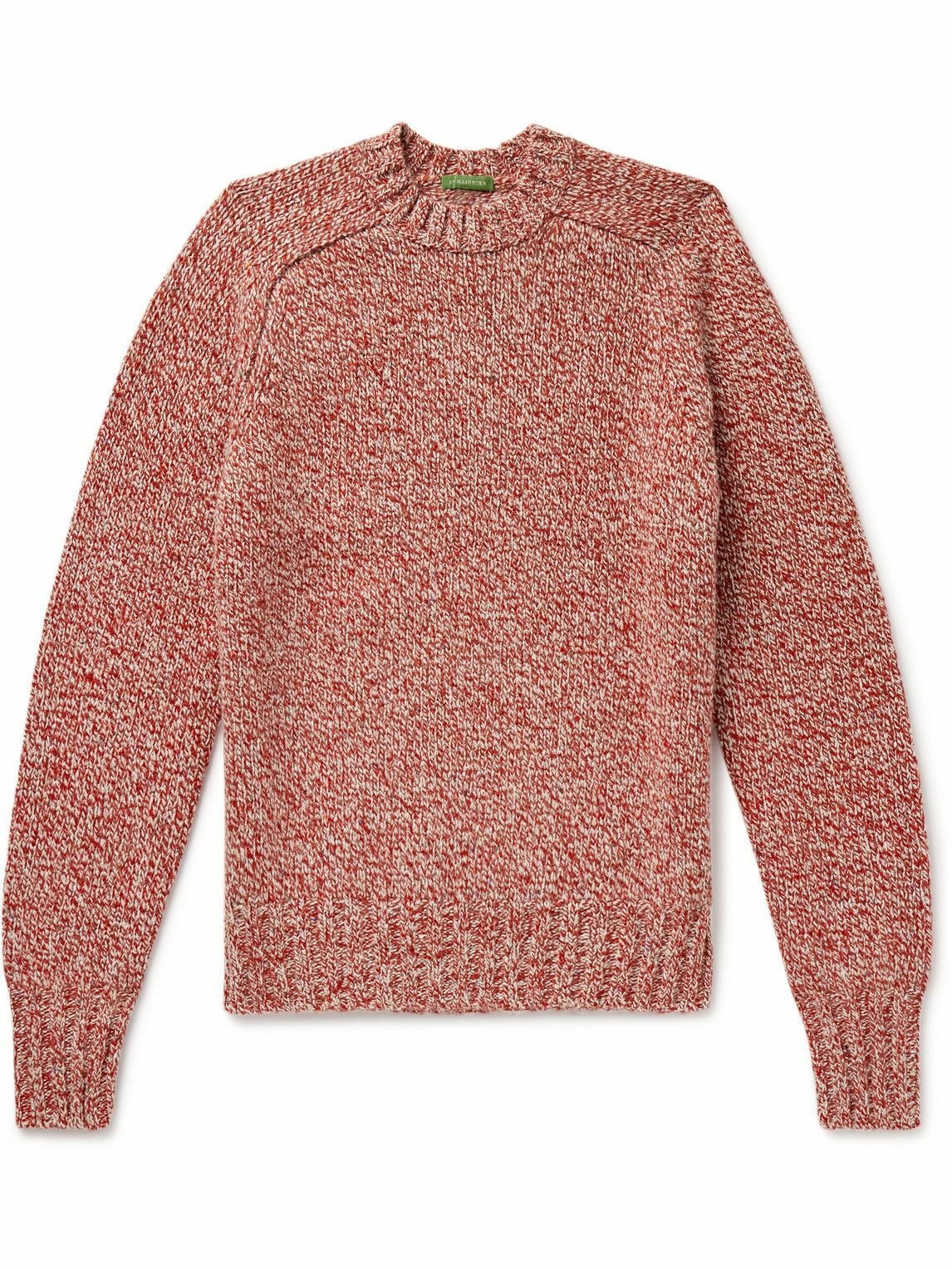 Photo: Sid Mashburn - Mélange Knitted Wool-Blend Sweater - Red