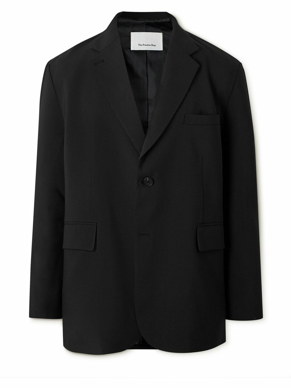 The Frankie Shop Beo Oversized Woven Suit Jacket Black The