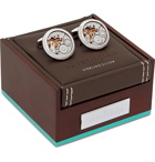 TATEOSSIAN - Signature Vintage Skeleton Sterling Silver and Enamel Cufflinks - Silver