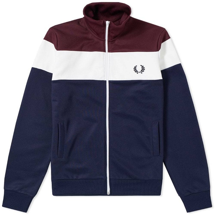 Photo: Fred Perry Colour Block Track Jacket Blue