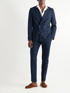 Paul Smith - Slim-Fit Double-Breasted Unstructured Virgin Wool Suit Jacket - Blue