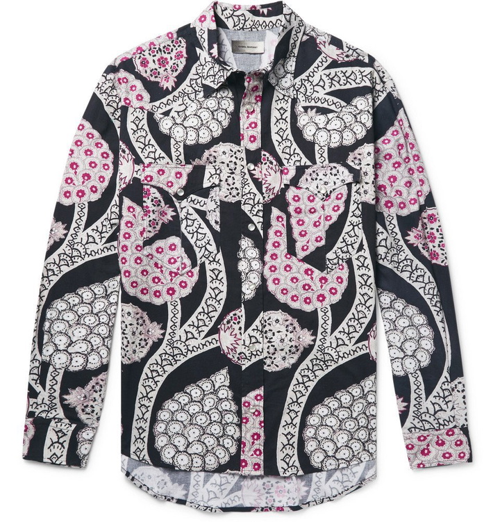 Photo: Isabel Marant - Pitt Printed Cotton Western Shirt - Black