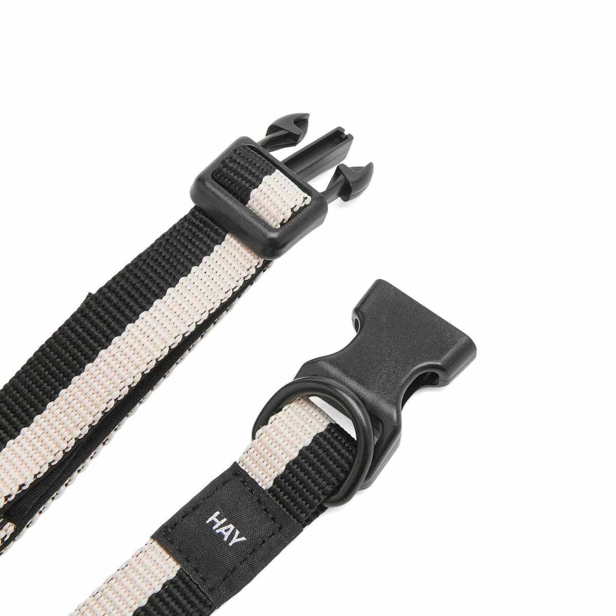 HAY Flat Dog Collar - Small/Medium in Black/White 