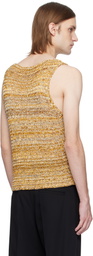 CMMN SWDN Yellow Tigran Loose-Knit Tank Top