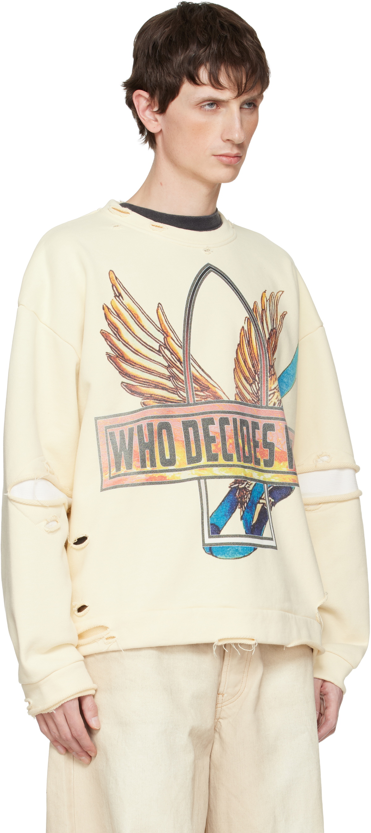Who Decides War Off-White Ribbon Tour Sweatshirt