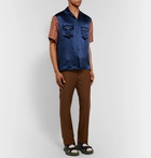 Gucci - Camp-Collar Satin and Printed Silk-Twill Shirt - Navy