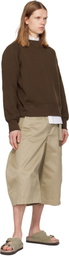 sacai Brown Sponge Pullover Sweatshirt