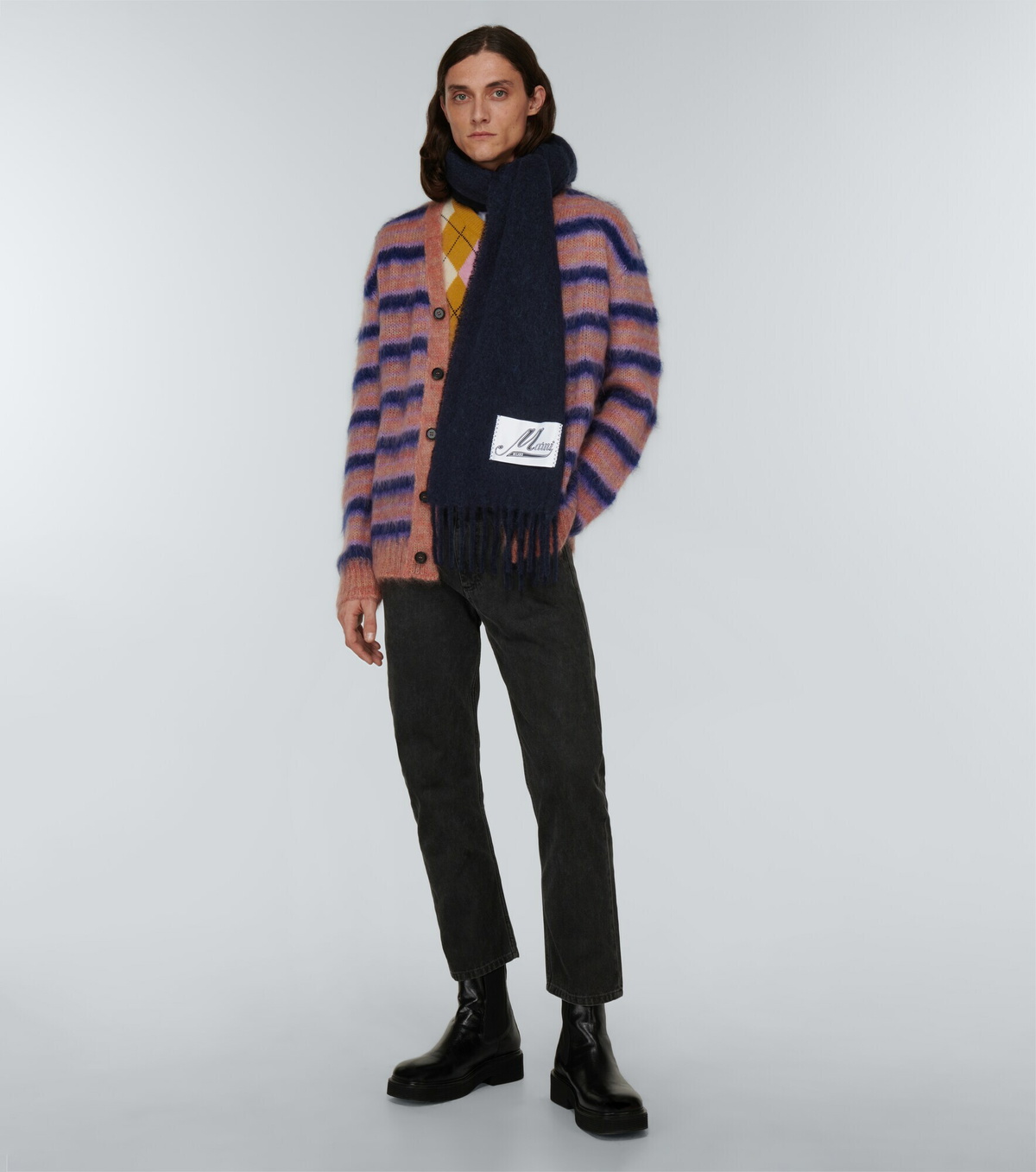Marni Women Embroidered Wool Blend Scarf