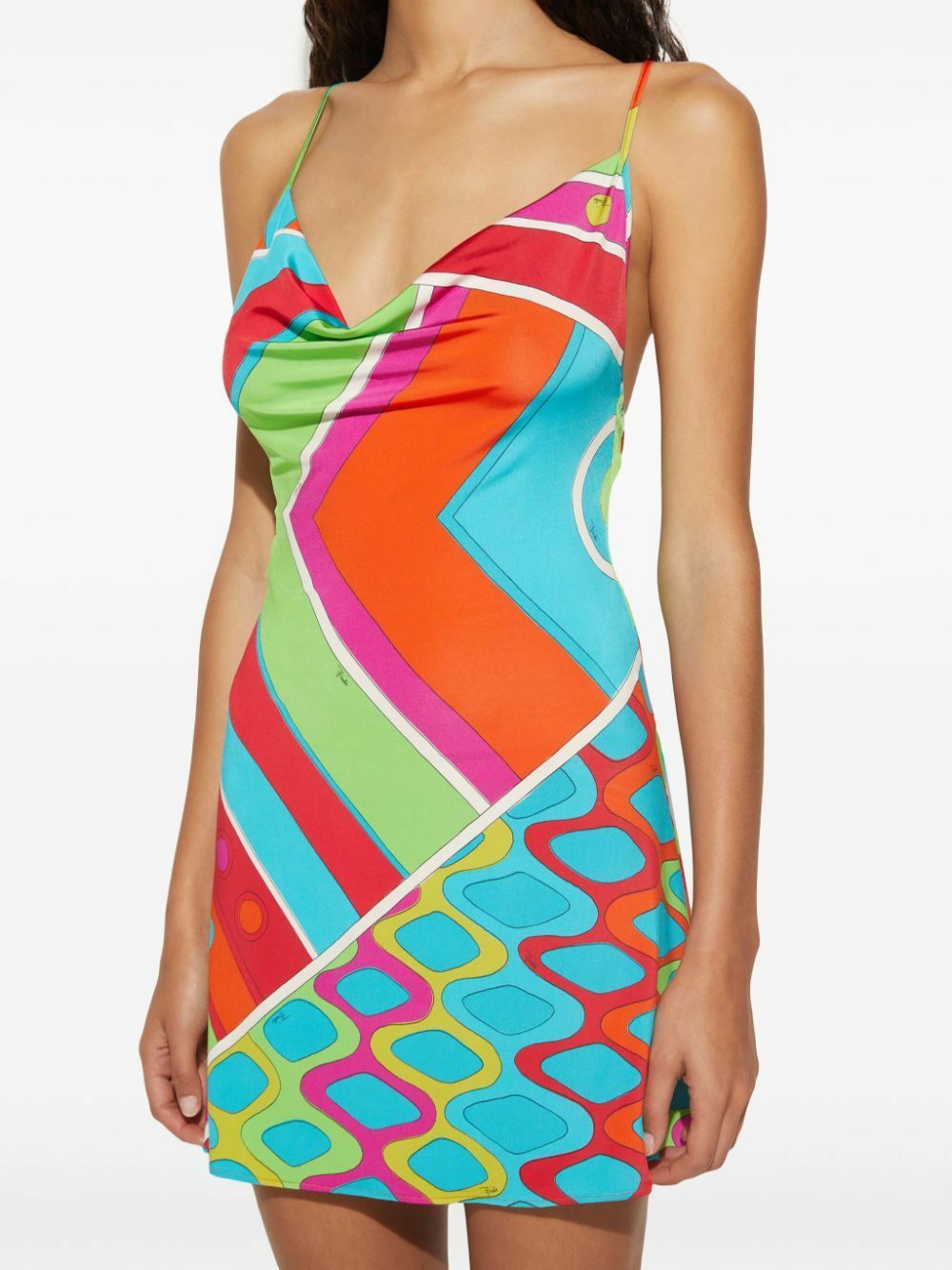 PUCCI Blue Vivara Print Slip Mini Dress Emilio Pucci