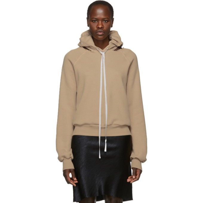 Photo: Unravel Beige Cut-Out Shoulder Hoodie