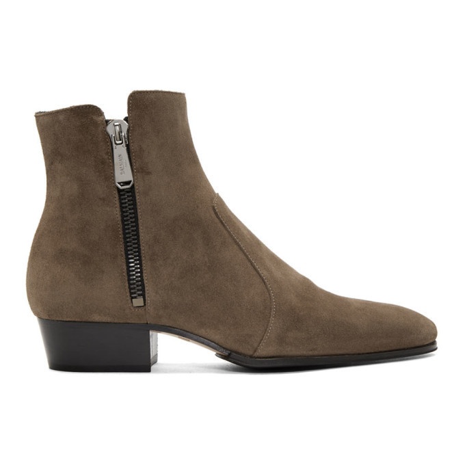 Photo: Balmain Brown Suede Anthos Boots