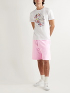 Alexander McQueen - Straight-Leg Webbing-Trimmed Cotton-Jersey Shorts - Pink