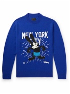 Givenchy - Disney Oswald Slim-Fit Embroidered Wool and Cashmere-Blend Sweater - Blue