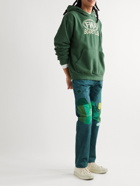 FRIENDS WITH ANIMALS - Embroidered Cotton-Jersey Hoodie - Green