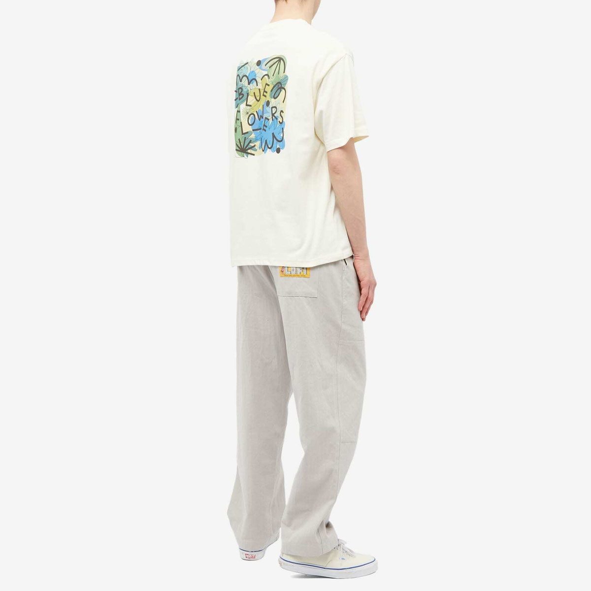 Blue Flowers Men's Pollinator T-Shirt in Antique White