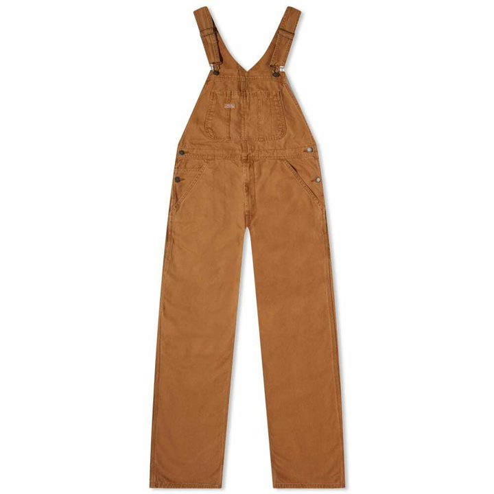 Photo: Dickies Men's Duck Canvas Classic Bib in Stone Washed Brown Duck
