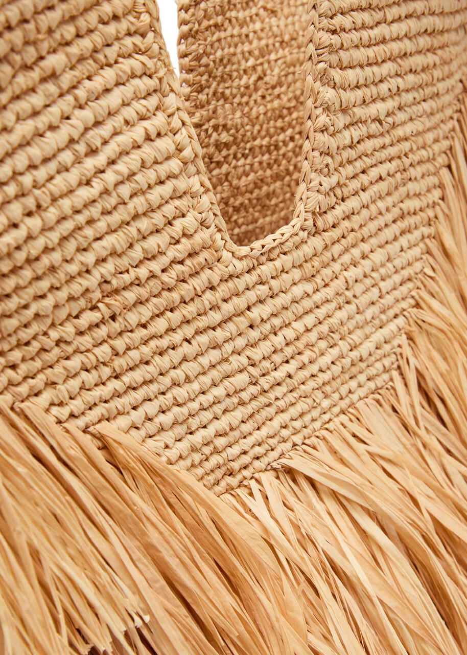Zimmermann Goldentime Fringed Raffia Tote - Natural - One Size