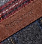Pendleton - Fringed Checked Wool Blanket - Blue