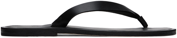 Photo: AURALEE Black Leather Belt Flip Flops