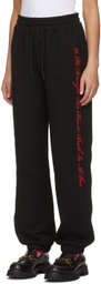 SSENSE WORKS SSENSE Exclusive Jeremy O. Harris Black Cursive Text Lounge Pants