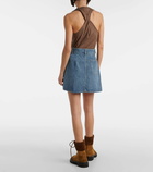 Loewe Draped denim miniskirt