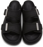 Alexander McQueen Black Rubber Hybrid Slides